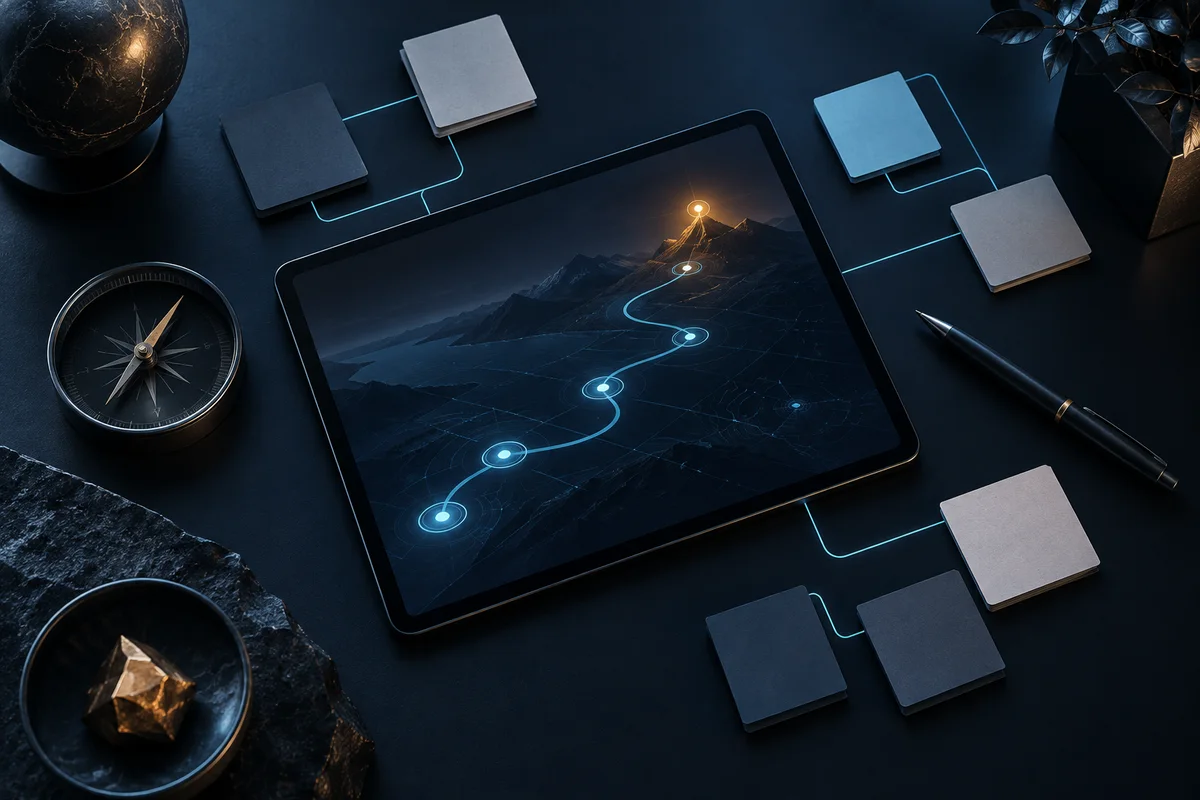 Illustration d’un atelier de conseil digital autour d’une feuille de route